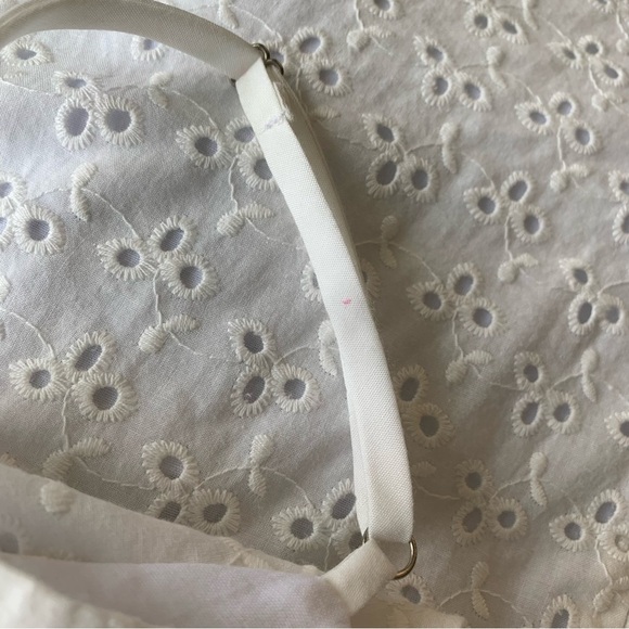 1. STATE Women's Size 8 Off White Eyelet Adjustable Spaghetti Straps Mini Dress - Picture 13 of 14